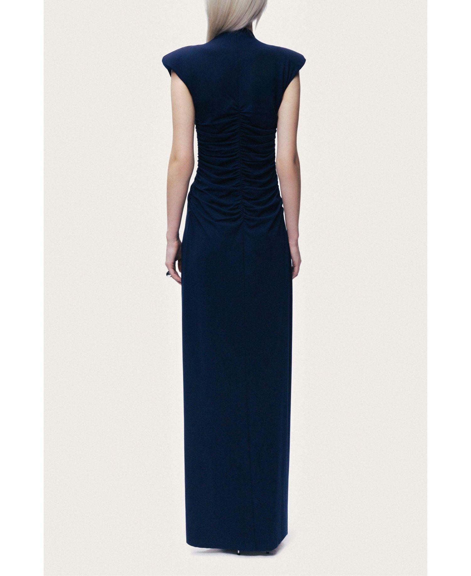 Women's Zip-Front Draped Maxi Dress