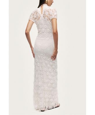 Women's High-Neck Lace Maxi Dress