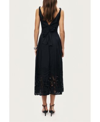 Women's Sleeveless Embroidered Midi Dress