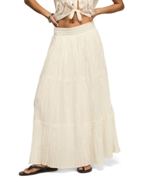 Женские юбки Lucky Brand Women's Tiered Broomstick Pull-On Maxi Skirt