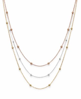 Silver Plated Beaded 18" Layered Necklace