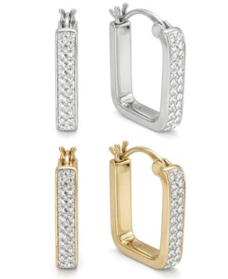 Gold Plated 2-Piece Click Top Hoop Earrings Set