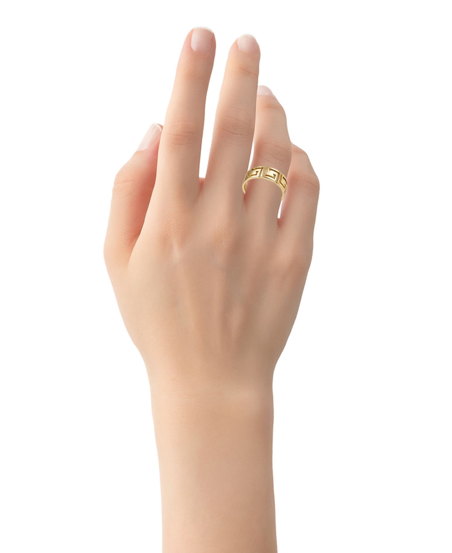 Women's Greek Key Band Ring