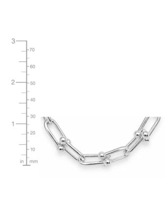 Fine Silver-Plated or 18K Gold-Plated Graduated Chain Link Necklace