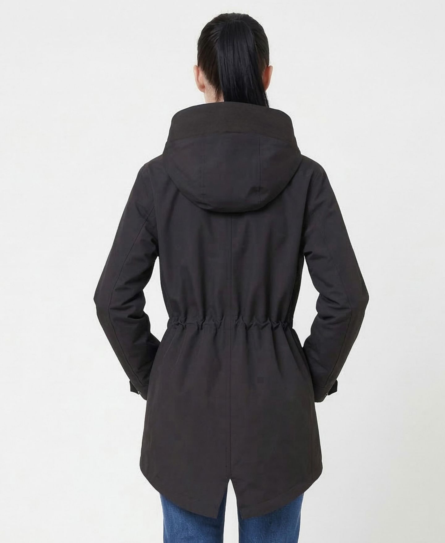 Женская куртка Rokka&Rolla Stand Collar Trench Coat Windbreaker, цвет: Чёрный — фото 4