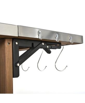 Farmhouse Rolling Outdoor Kitchen Cart Stainless Top