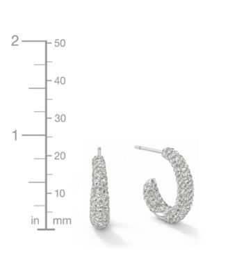 Pave Crystal C-Hoop Post Earrings