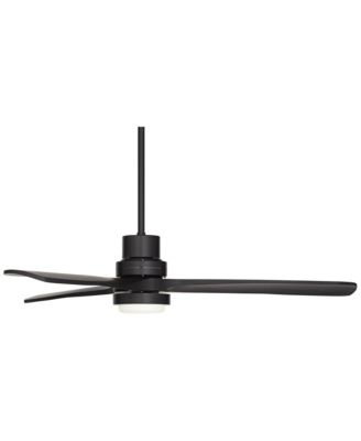 52" Delta DC Modern Indoor Outdoor Ceiling Fan 3 Blade CCT LED Light Remote Control Matte Black Finish Bedroom DC Motor
