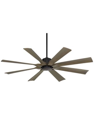 60" Defender Industrial Rustic Indoor Outdoor Ceiling Fan Remote Matte Black Weathered Oak Damp Rated Patio