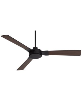 60" Invictus Indoor Outdoor Ceiling Fan 3 Blade Remote Control Matte Black Finish Dark Walnut Wood Finish Blades Damp Rated