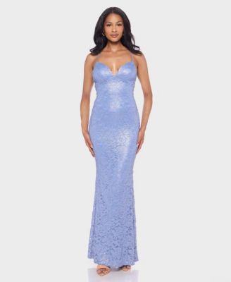 Juniors' Spaghetti Straps Sweetheart Neck Ball Gown