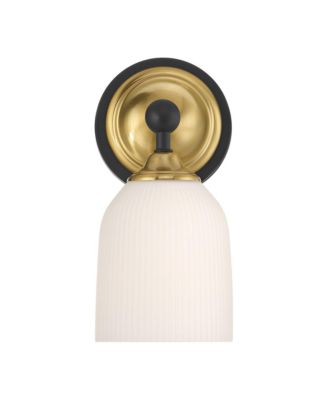 Possini Euro Zaragoza 9 1/2" High Gold and Matte Black Wall Sconce