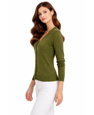 Women's Merino Wool Light Weight Cardigan Ultra Soft Fine Gauge V Neck Sweaters