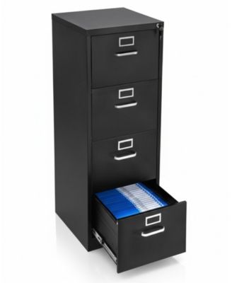 4 Drawer File Cabinet with Lock, Metal Vertical Filing Storage Cabinets for Home Office, Heavy