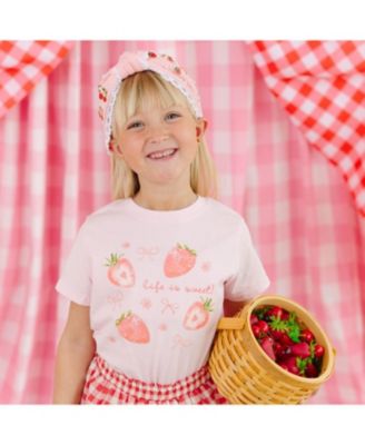Toddler Girls Life Is Sweet Strawberry Short Sleeve T-Shirt