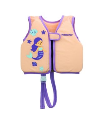 Paddle Pals Toddler Swim Vest Lightweight Epe Foam Swim Aid, Front Zip Float Vest with Adjustable Leg Strap 12-24 Months - Purple
