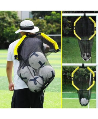3-in-1 Football Target Net and Portable Ball Bag, Easy to Attach Soccer Training Equipment with Upgraded Metal Tubes for Accuracy Practice