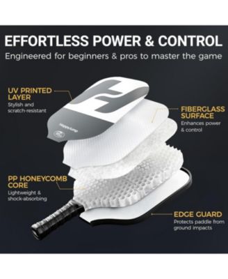 Pickleball Paddle Set - USAPA Approved Fiberglass Rackets with 4 Balls and Bag - Great Gift for Family, Friends and Pickleball Lovers