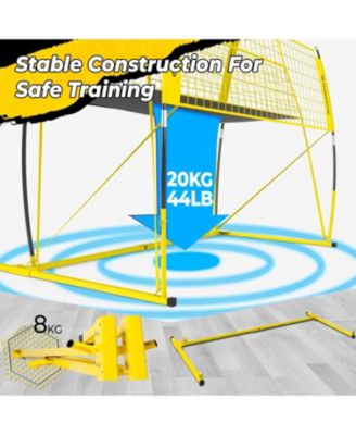 8x11 FT Professional Adjustable Volleyball Training Equipment, 3 Height Levels (6.5-8 FT) Includes Volleyball for Indoor/Outdoor Training