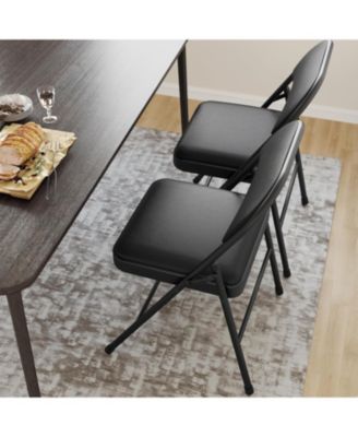 8-Pack Metal Folding Chairs, Padded Seat and Back, Heavy Duty Steel, 350 lb Stackable, Office/Event