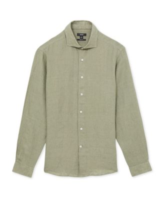 Men's Linen Cutaway Collar Regular Fit Shirt