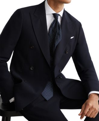 Men's Tailored-Fit Double-Breasted Textured Suit Blazer