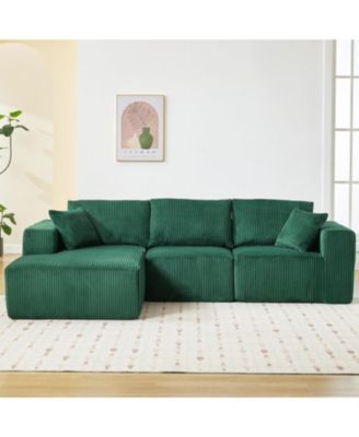 108" Corduroy Modular L Shaped Sectional Sofa with Chaise