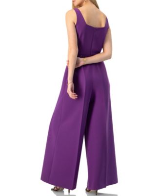 Women's Wide-Leg Jumpsuit with Classic Strap and Squared Neck