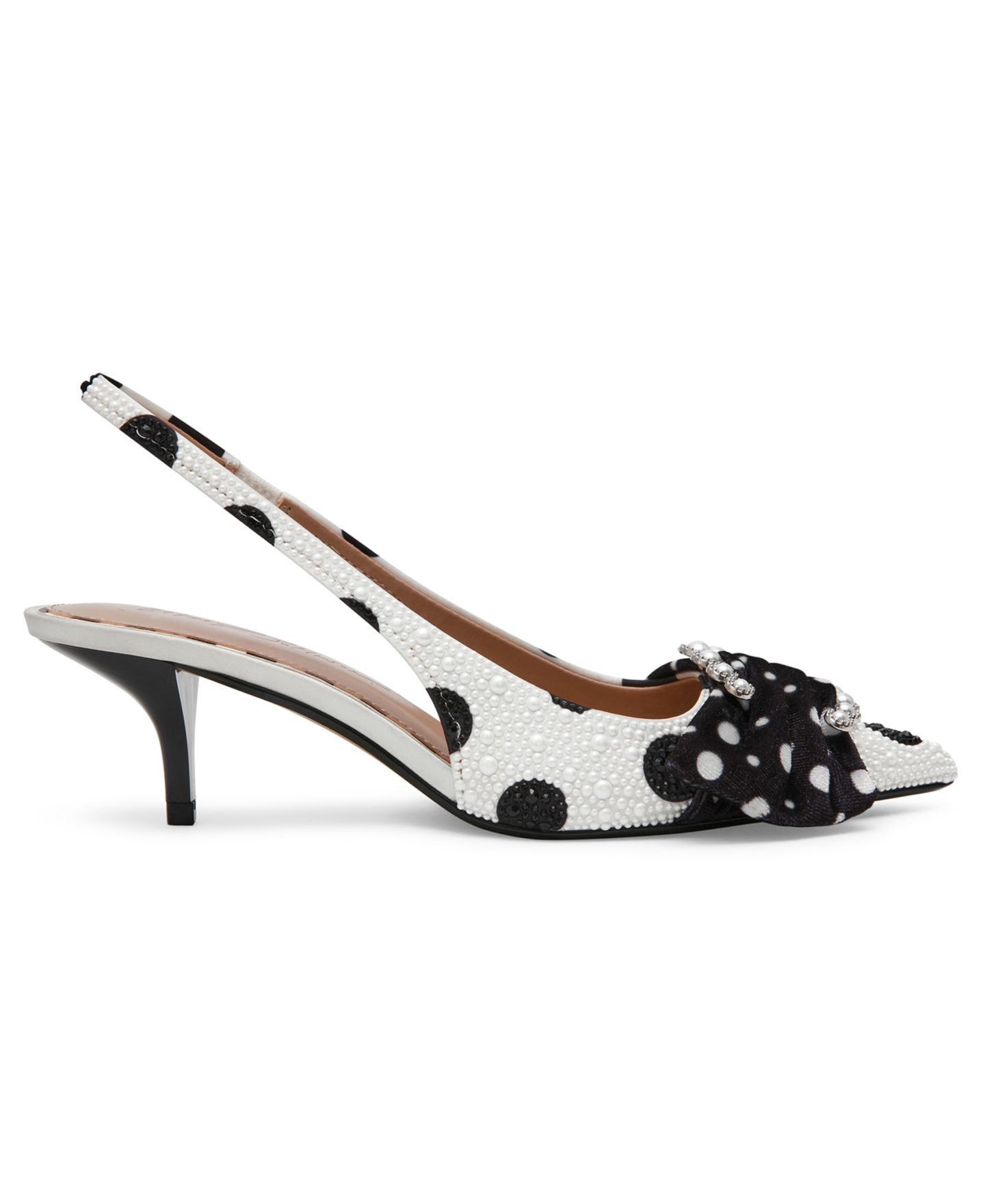 Женские туфли Betsey Johnson Bryanna Slingback Pumps, цвет: Белый / Чёрный в горошек — фото 2