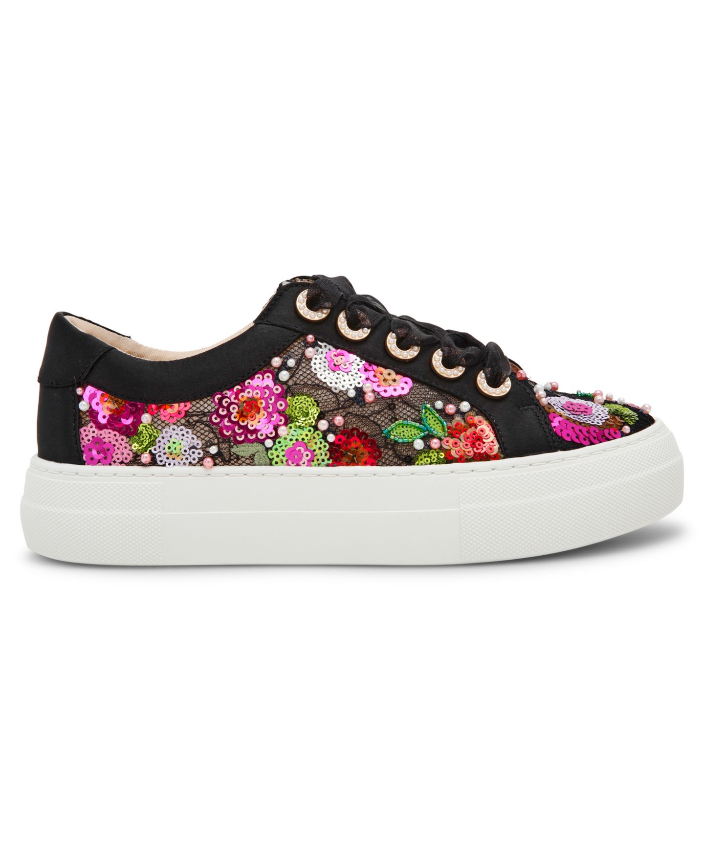 Женские кроссовки Betsey Johnson Bonny Lace-Up, цвет: Чёрный с принтом — фото 2