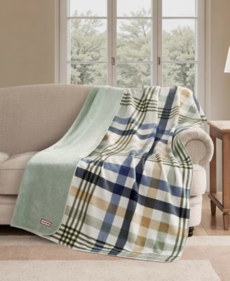 Reversible Plaid Plush Throws, 50" x 70"