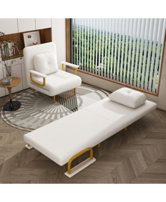 Folding Sofa Bed, 3-in-1 Convertible Chair with Pillow and 5-Position Adjustable Backrest, Space-Saving Sleeper for Living Room, Bedroom