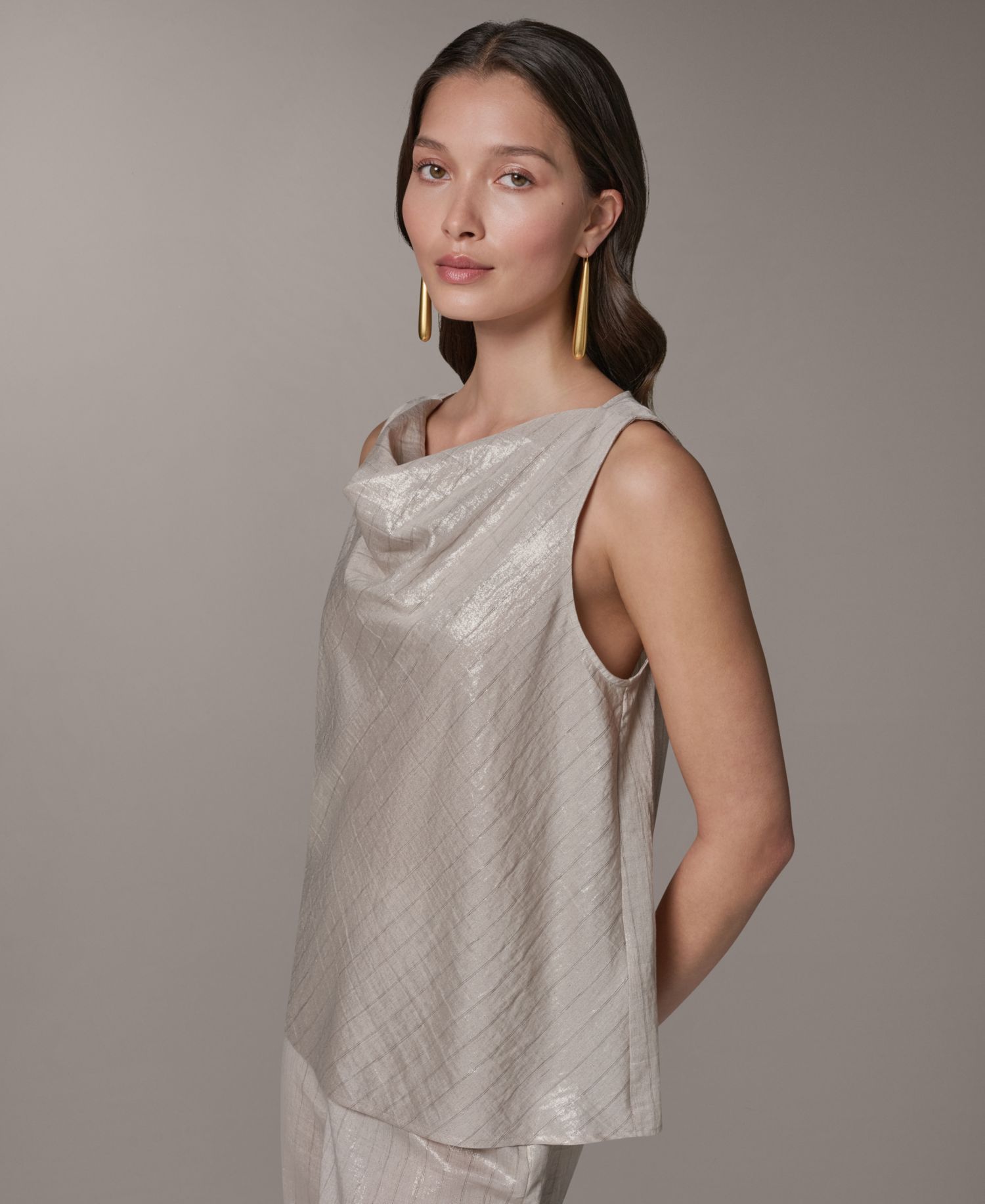 Women's Sleeveless Cowl Neck Top