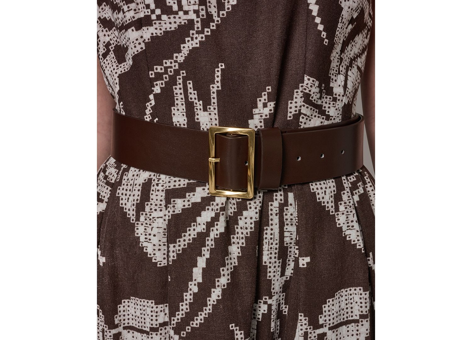 Women's Printed Square Neck Midi Dress