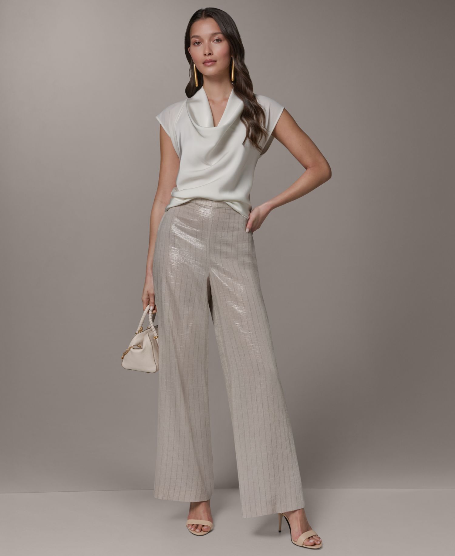 Women's Pinstripe Mid-Rise Pants