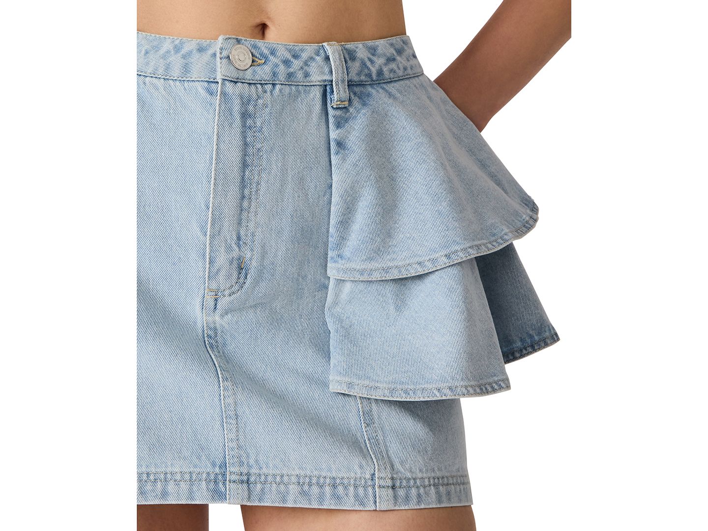 Женская юбка Steve Madden Denim Mini Riannia, цвет: Варёный — фото 4