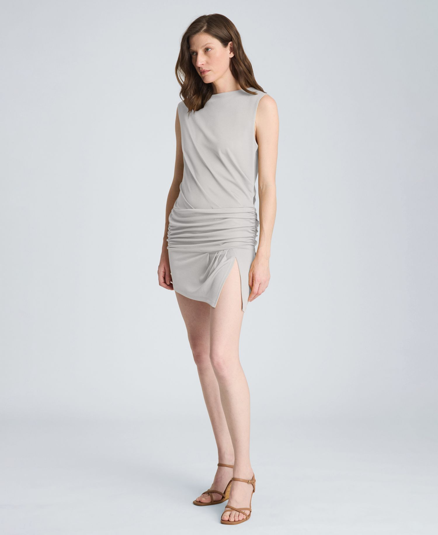 Women's Ruched Sleeveless Mini Dress