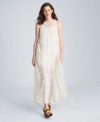 Women's Lace Halter Neck Maxi Dress