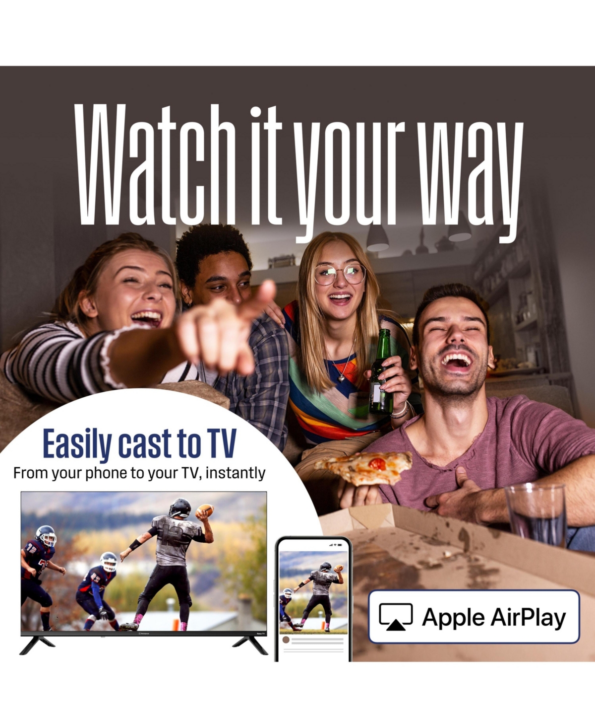 Westinghouse 50" Mini-led 4K Uhd Roku Tv w/ Qled, Dolby Vision, Apple HomeKit & AirPlay 2