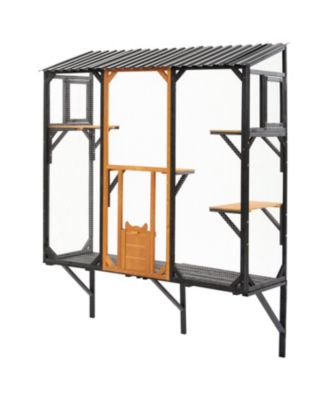 Outdoor Cat Catio Enclosure Patio House With Platforms For 1-3 Cats