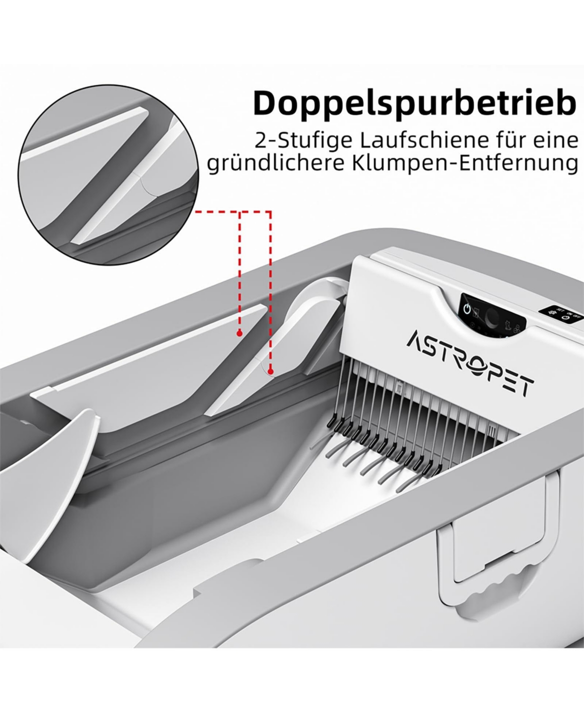 Zeus & Ruta Wi-Fi Smart Litter Box with Touchscreen App Control, Wide Entryway, Self-Cleaning System and Odor Seal Technology, Quiet Operation