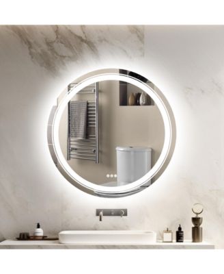 56"x28" Large Lighted Wall Mounted Mirror 3 color Dimmable Makeup Mirror