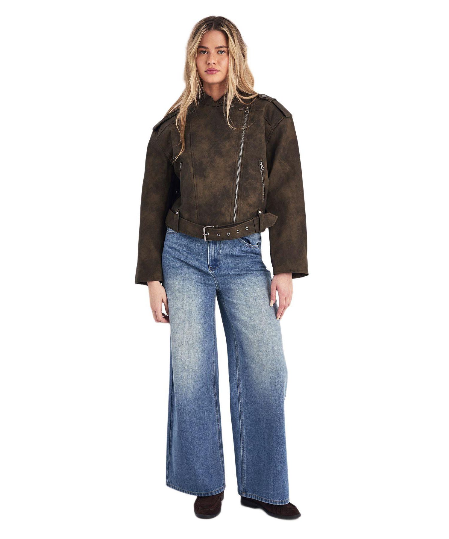 Women's Cropped Biker Jacket