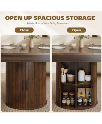 Extendable Dining Table, 60" Oval Kitchen Table for 6