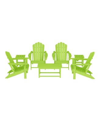 7-Piece HDPE Outdoor Patio Furniture Adirondack Conversation Set