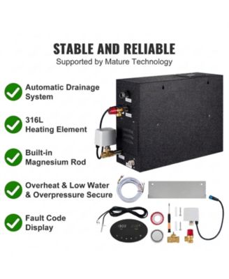 10.5 kW Steam Shower Generator with Custom Heating and 24h Timer for Home Use