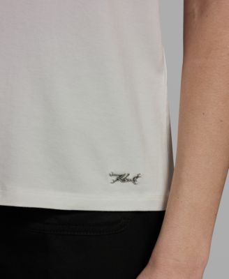 Women's Ruffle-Sleeve Crewneck Top