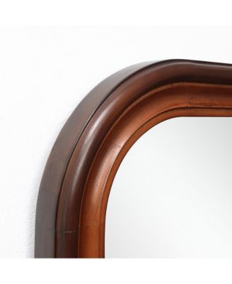 Modern 43.3" Tall Rounded Rectangle Wall Mirror with Pine Wood Frame