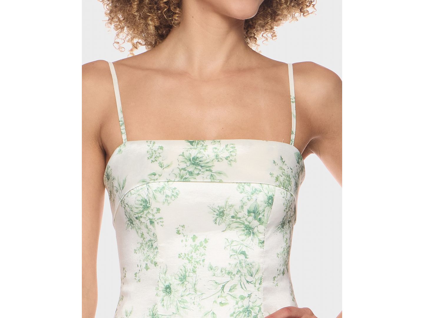 Женское платье B Darlin Juniors' Sleeveless Square Neck Mini, цвет: Белый / Зелёный — фото 6