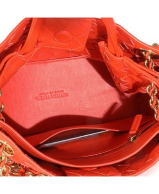 Orange Nappa Intrecciato Small Andiamo With Chain